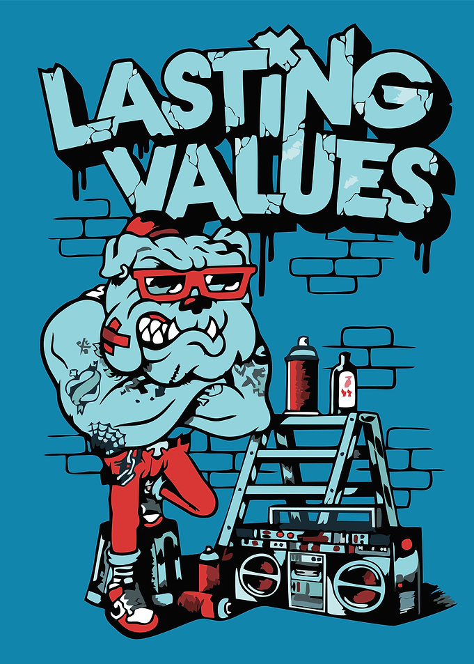 Lasting Values Graffiti Bulldog Illustration