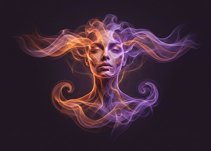 Ethereal Woman Formed of Smoke