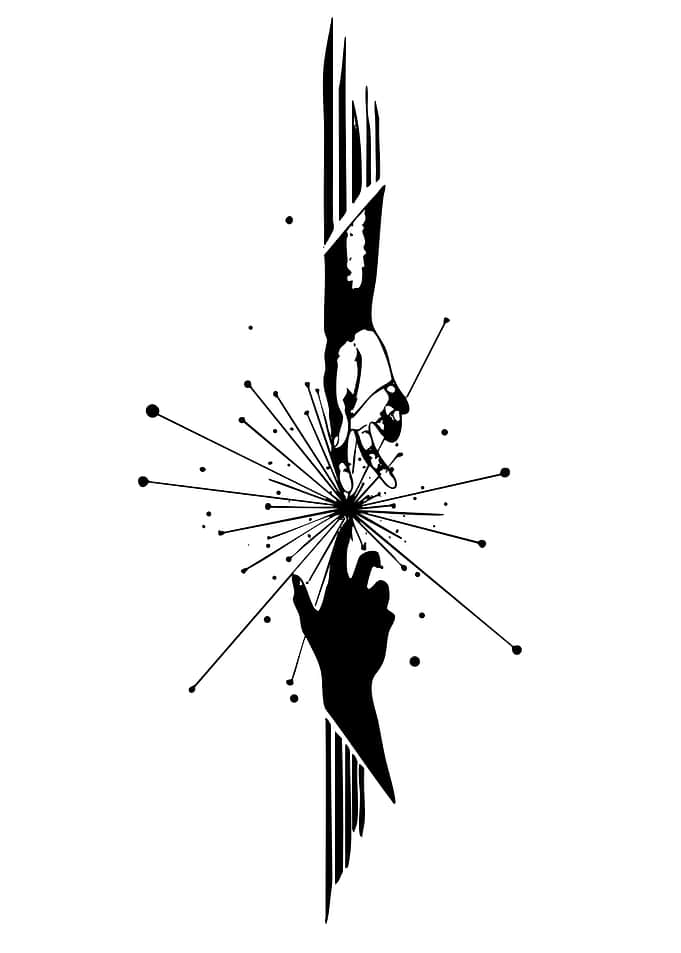 Minimalist Creation of Adam Tattoo Design