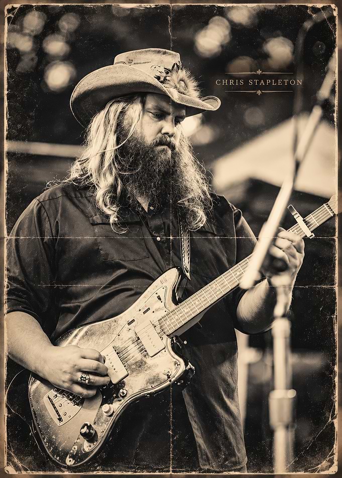 Chris Stapleton Vintage Style Portrait