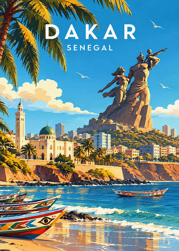 Dakar Senegal Travel Poster