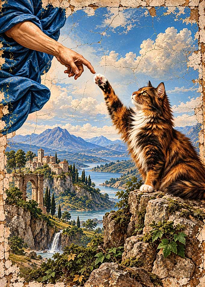 The Creation of Cat Parody Art