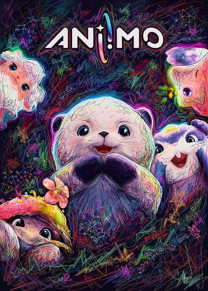 Animo Colorful Scribble Animal Art