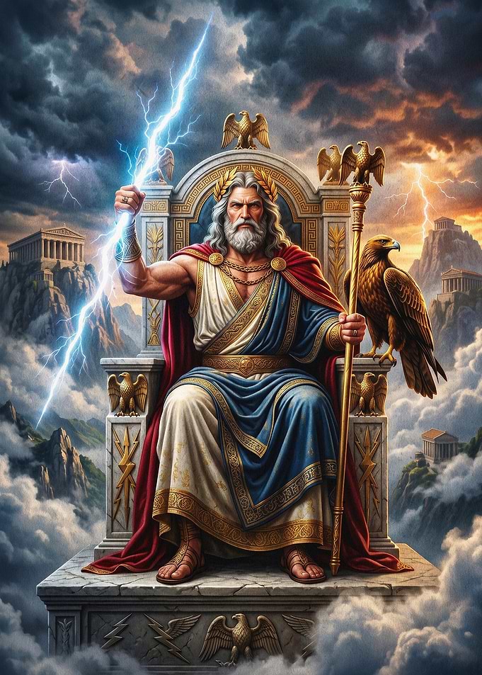 Zeus God Lightning Epic Fantasy Art