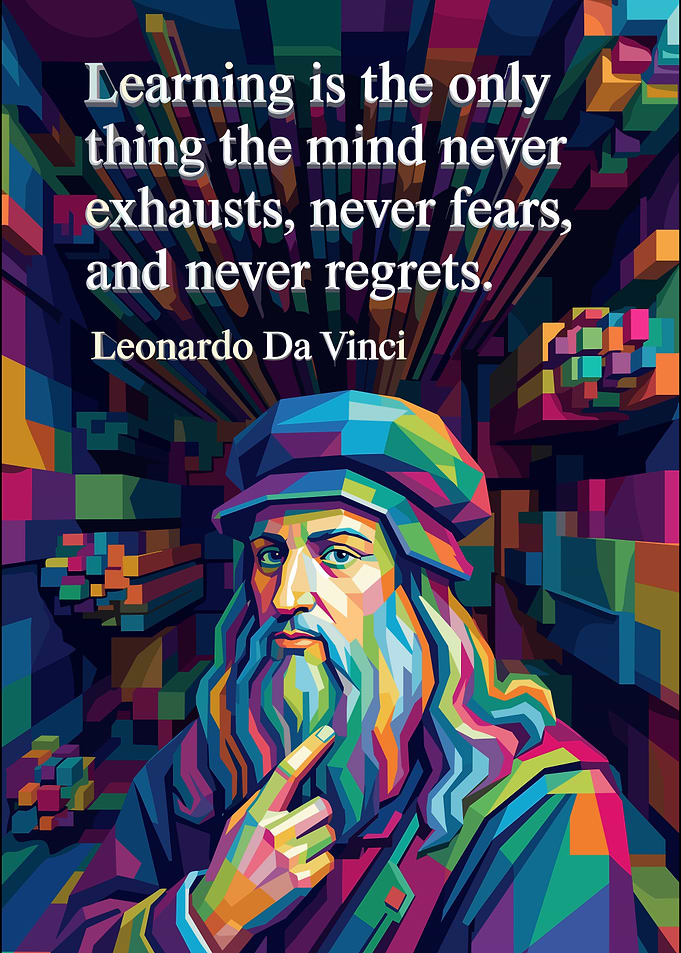 Leonardo Da Vinci Pop Art Quote