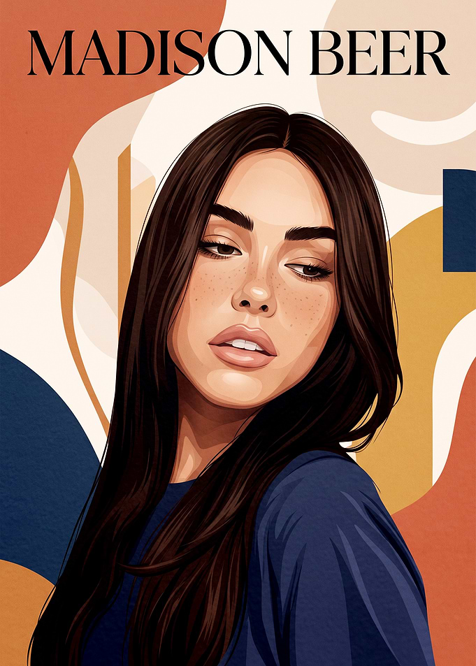 Madison Beer Minimalist Portrait Poster