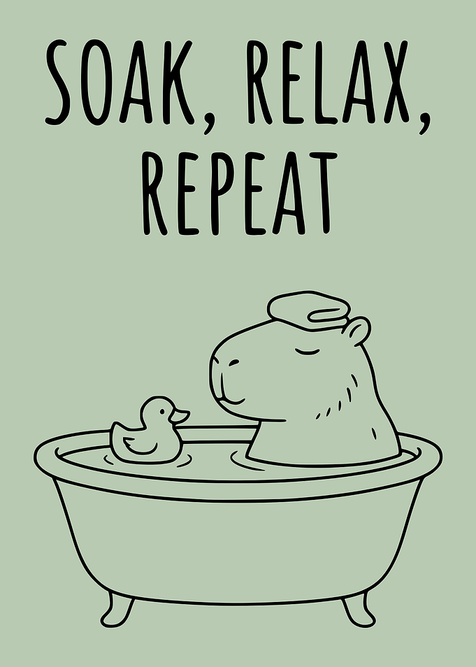 Cute Capybara Bathing