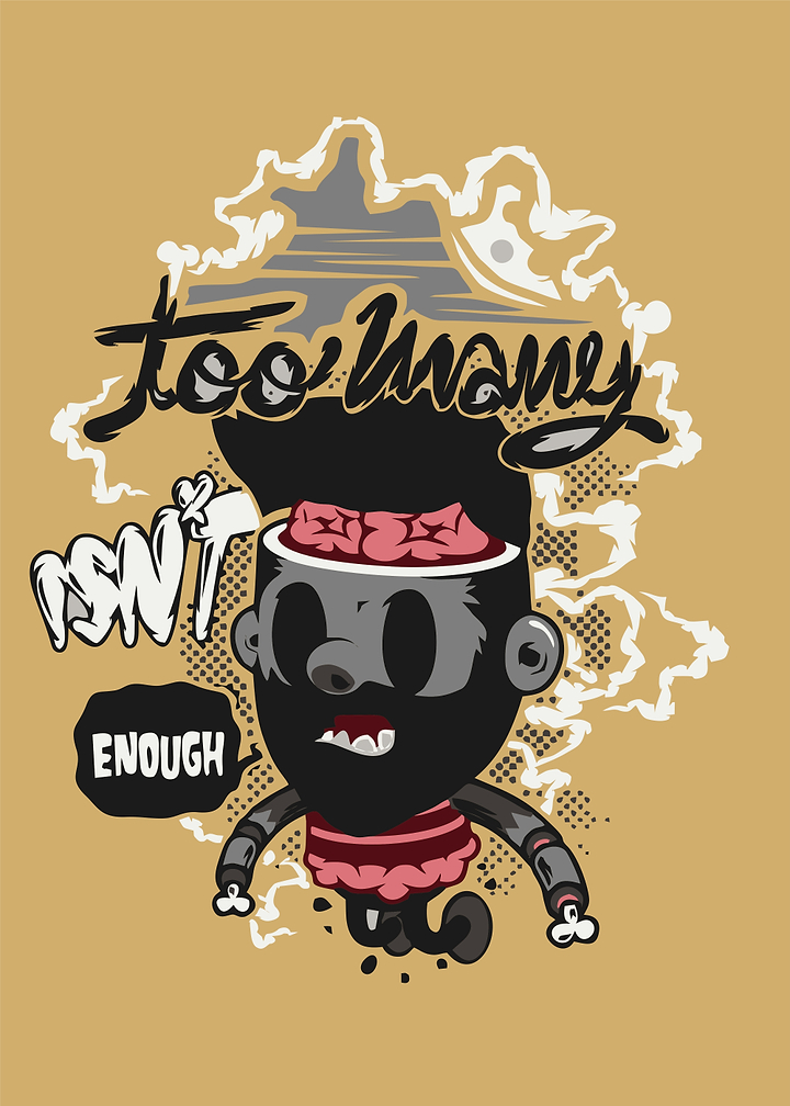 Too Many Isn't Enough Zombie Illustration
