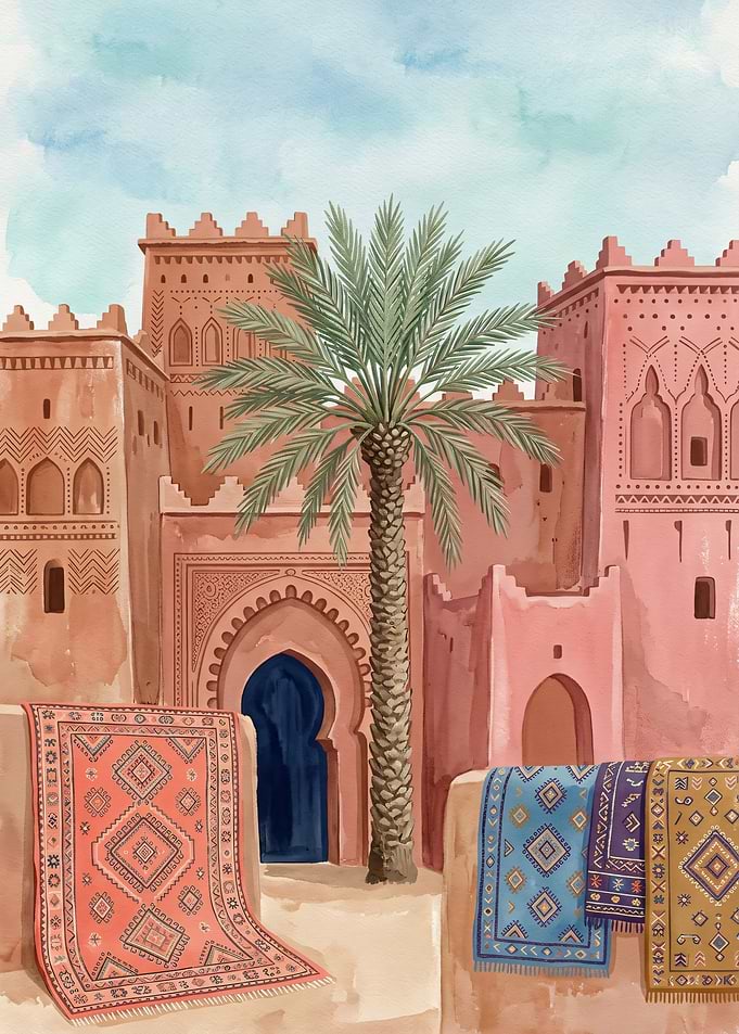 Moroccan Kasbah with Traditional Rugs