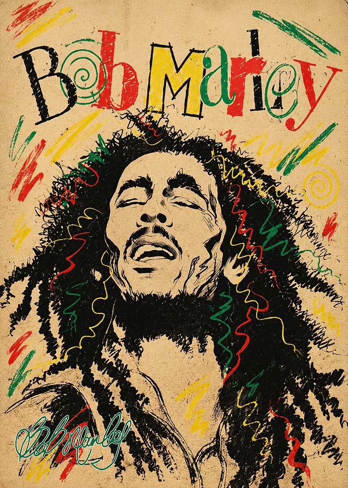 Bob Marley Artistic Portrait Poster