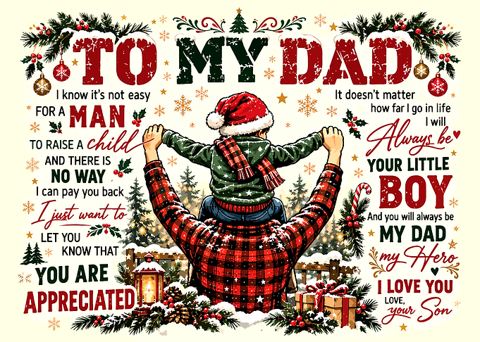 To My Dad Christmas Gift Poster