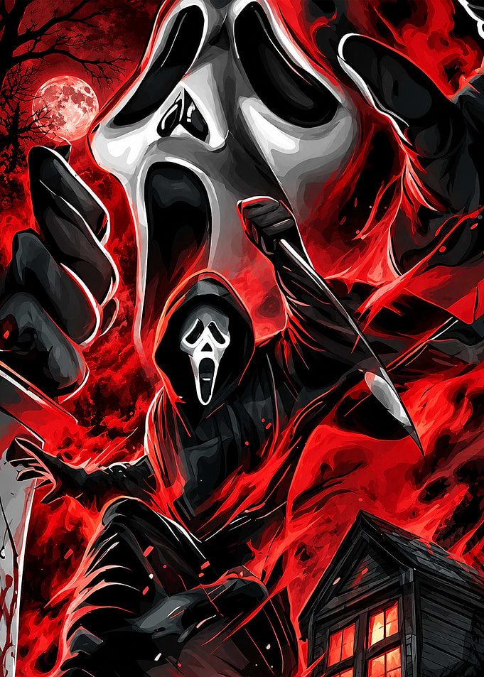 Ghostface Scream Horror Movie Poster Art