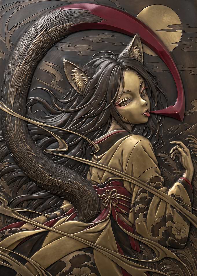 Kamaitachi Crimson Sickle Bronze Relief