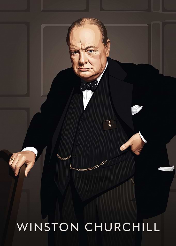 Winston Churchill Digital Portrait