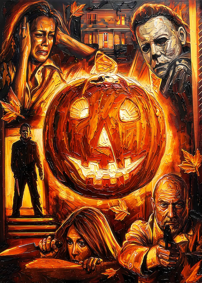 Halloween Movie Oil Painting Poster