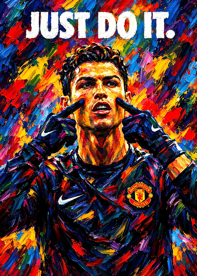 Cristiano Ronaldo Manchester United Art Poster
