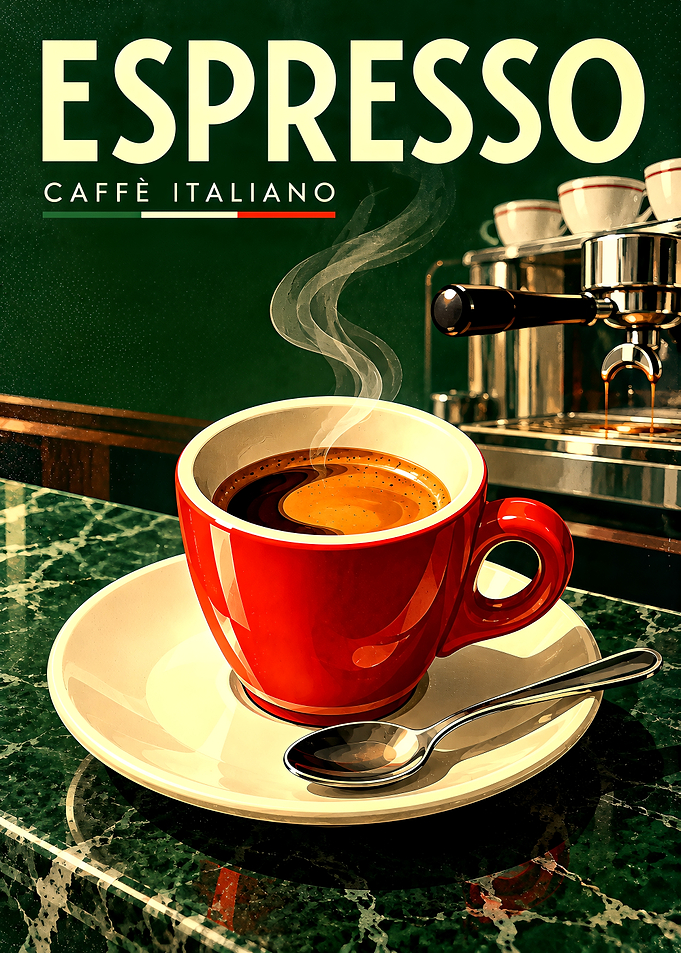 Italian Espresso Coffee Poster