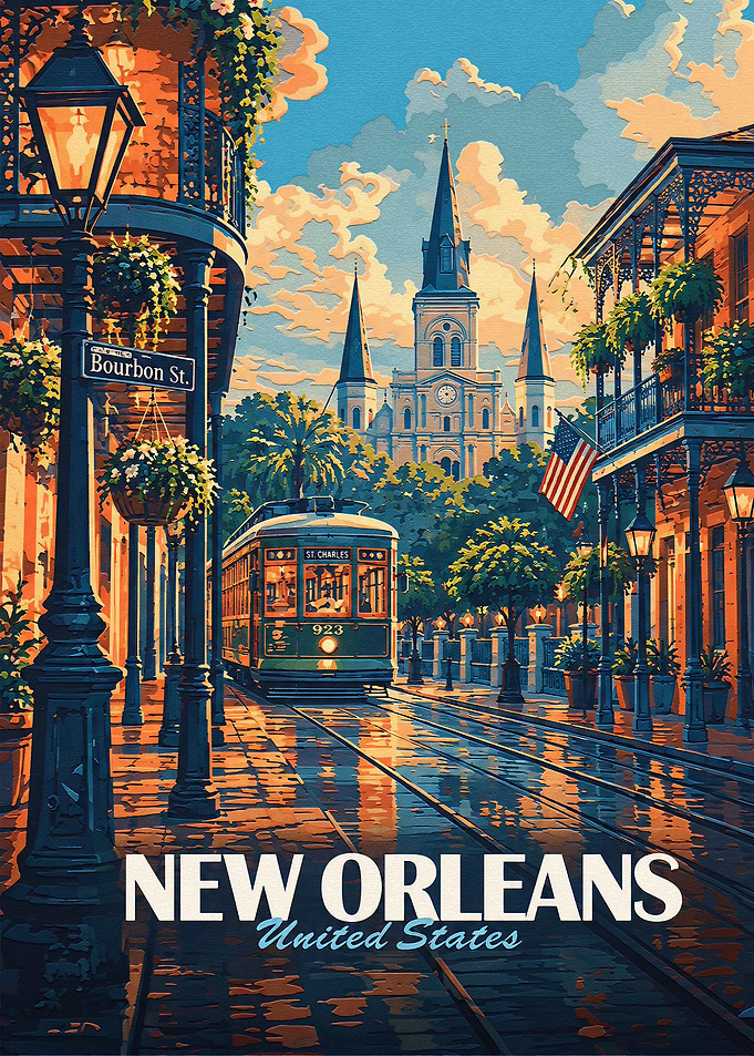 New Orleans St. Charles Streetcar Poster