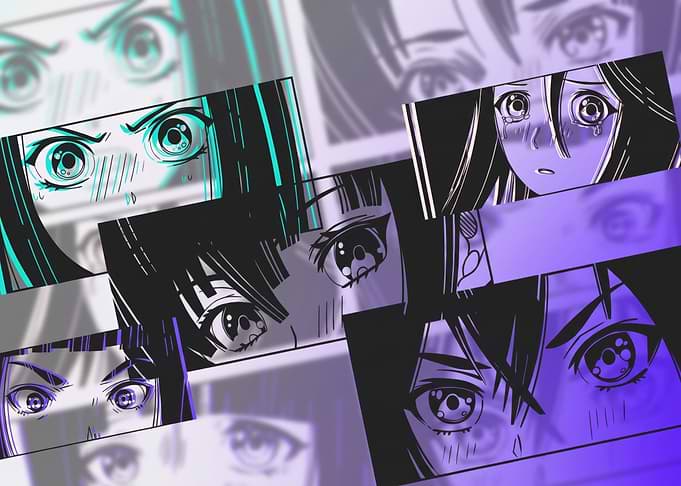 Anime Manga Eyes Collage