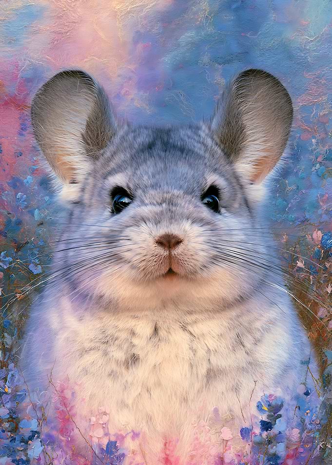 Portrait of a Cute Chinchilla