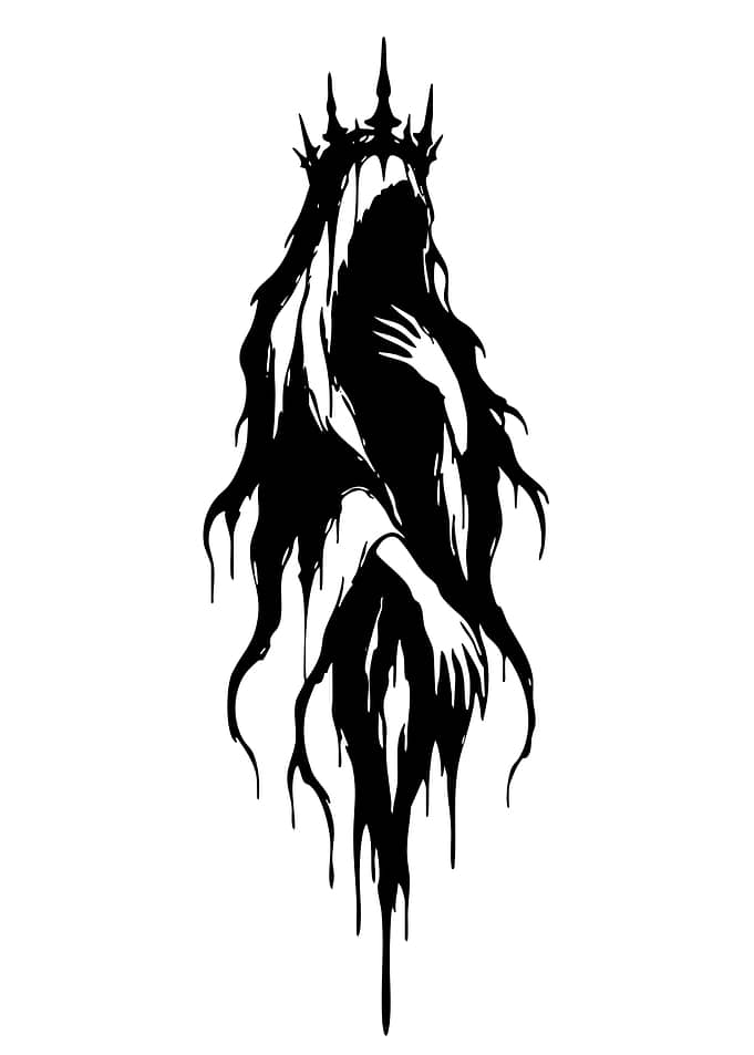 Dark Gothic Queen Silhouette Illustration