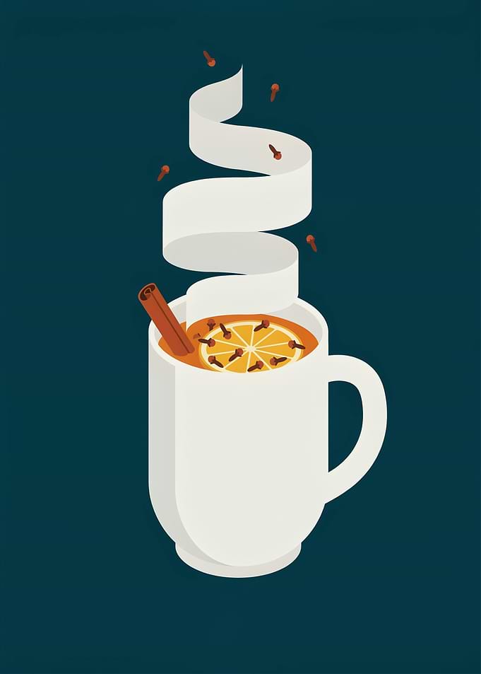 Minimalist Mulled Wine Illustration