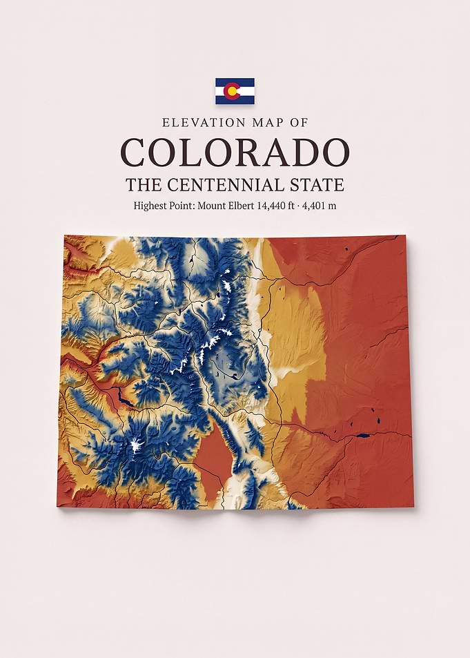 Elevation Map of Colorado
