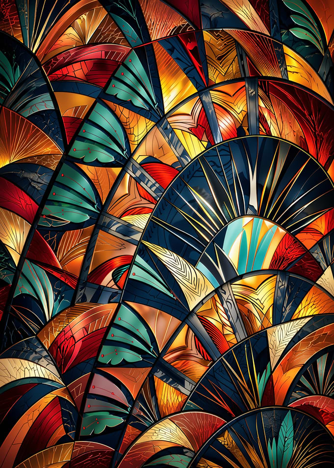 Art Deco Geometric Fan Pattern