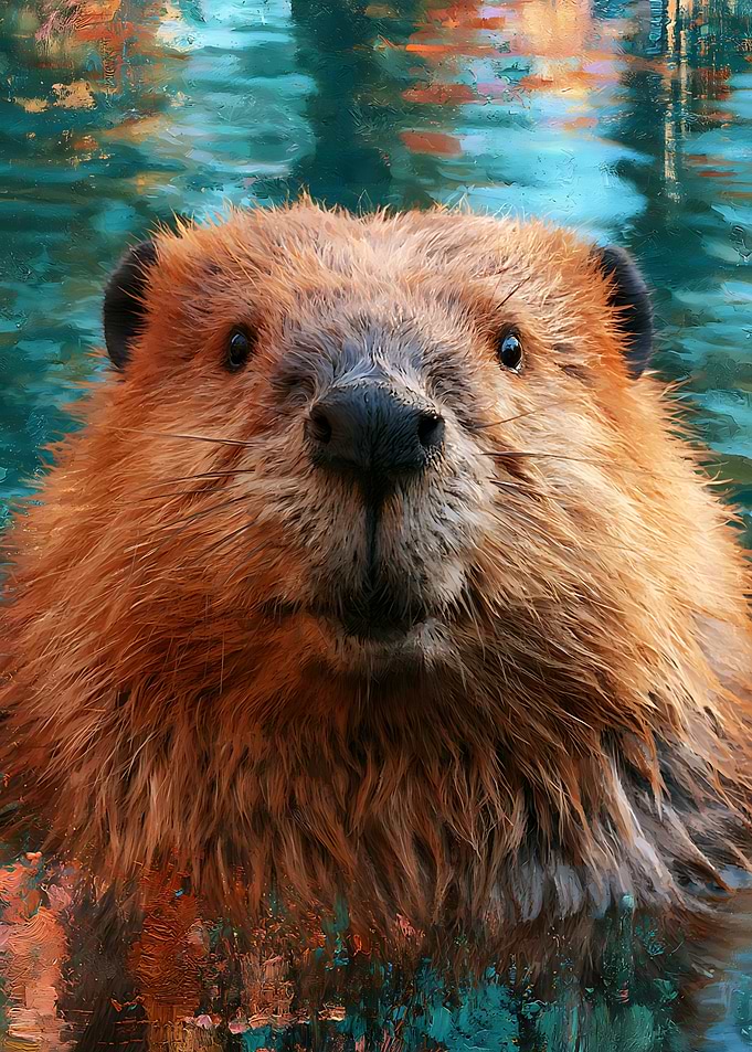 Close-up Portrait of a Beaver