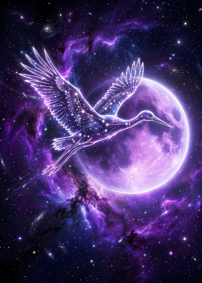 Celestial Crane Constellation in Space