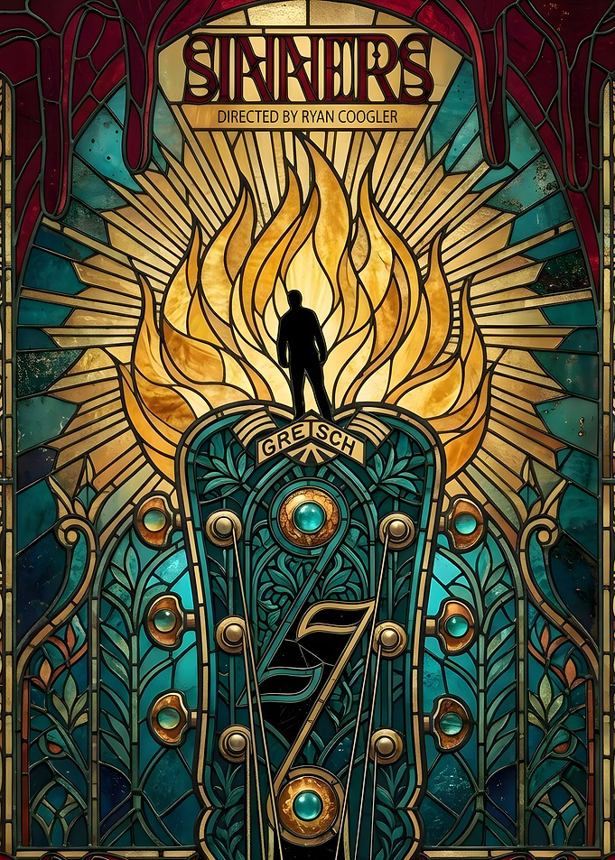 Sinners Movie Stained Glass Poster