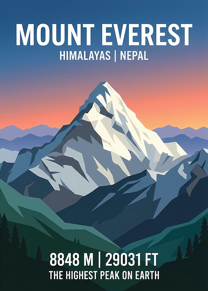 Mount Everest Travel Poster