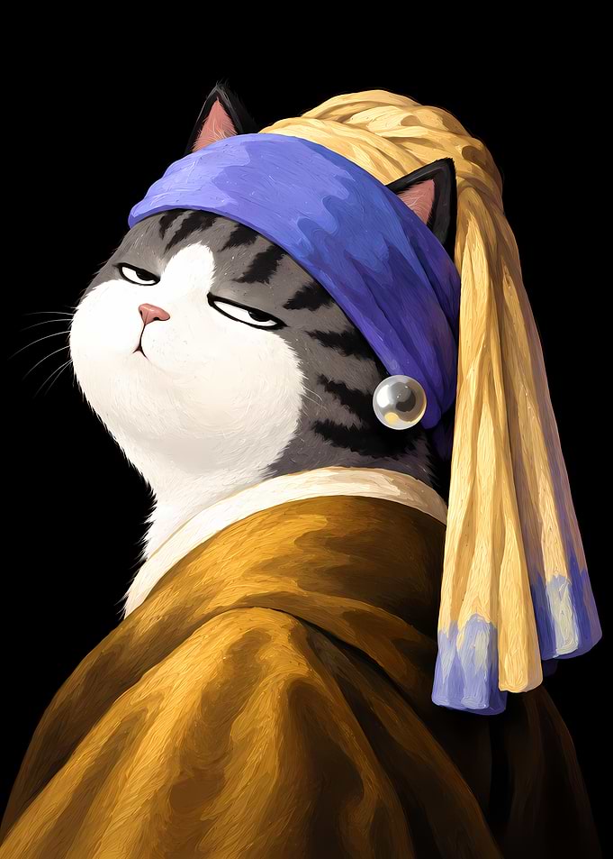 Cat with a Pearl Earring