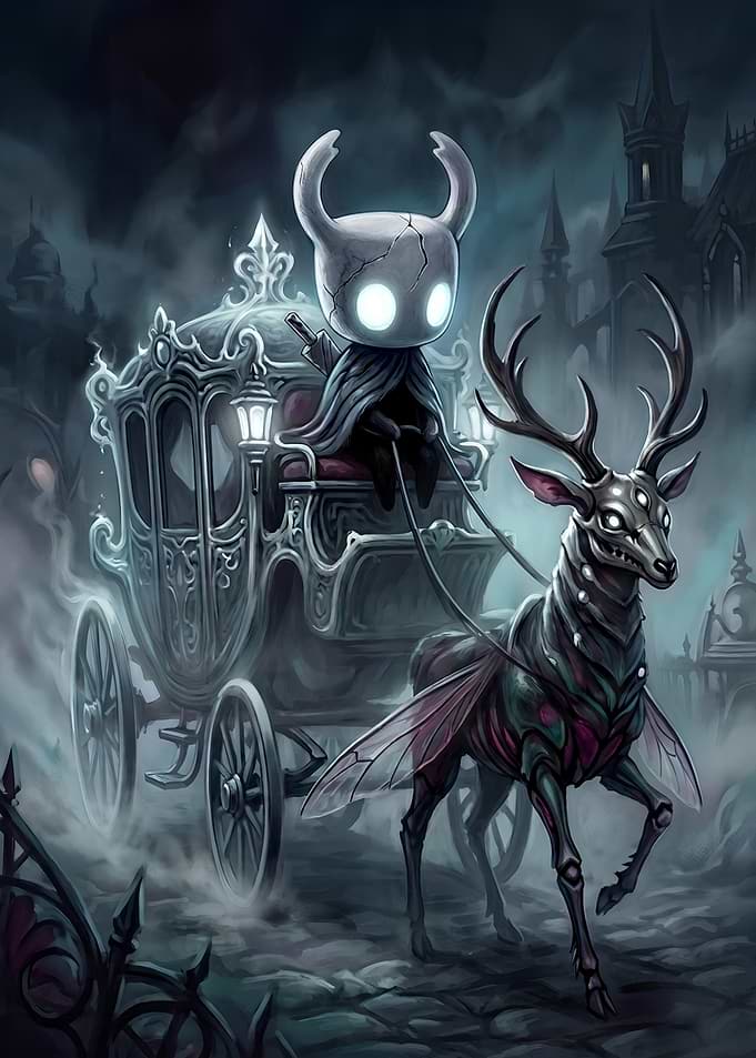 Hollow Knight Riding Ghostly Carriage