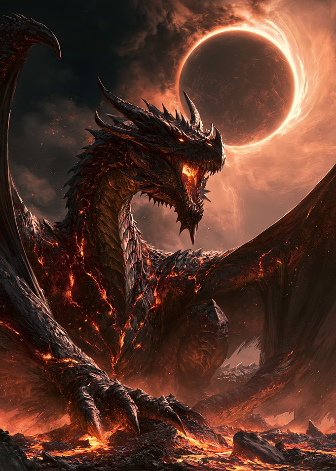 Fiery Dragon Under Solar Eclipse