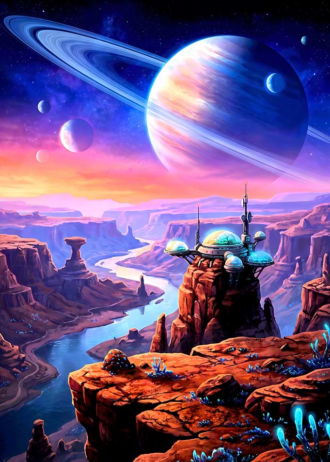 Futuristic Alien Canyon Outpost