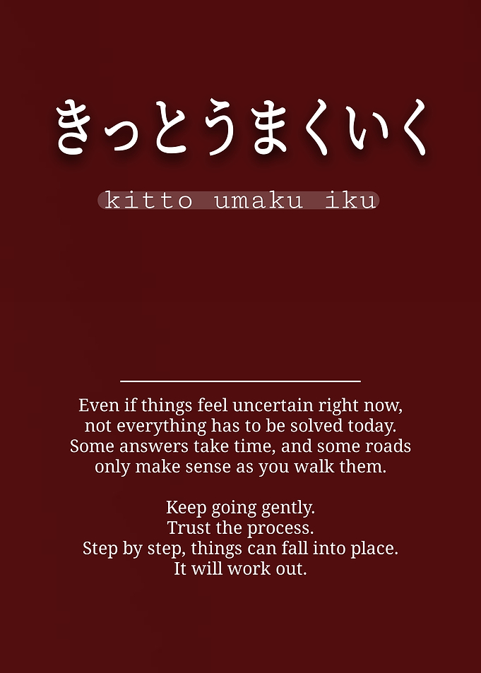 Kitto Umaku Iku Inspirational Quote Poster