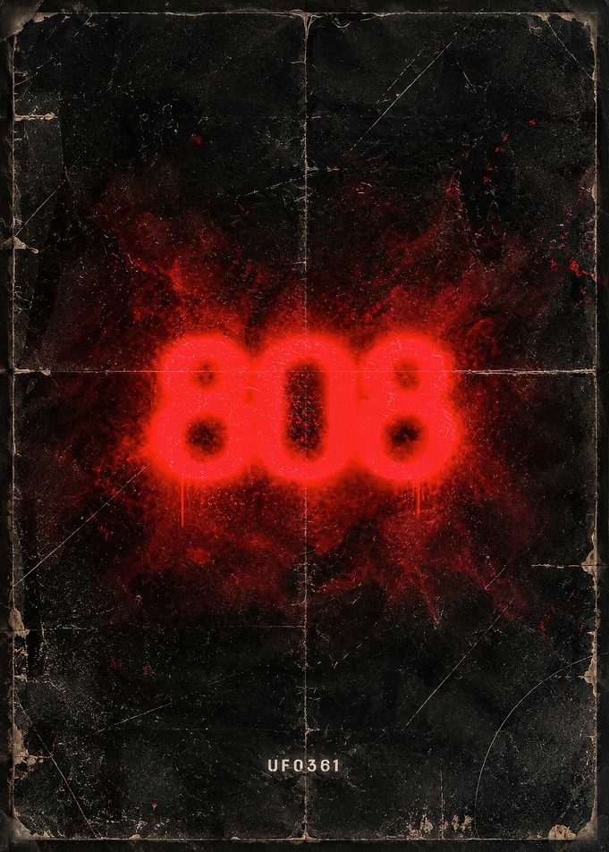 808 Neon Red Spray Paint Poster