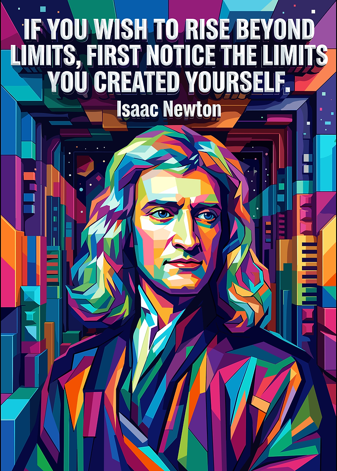 Isaac Newton Pop Art Quote Poster
