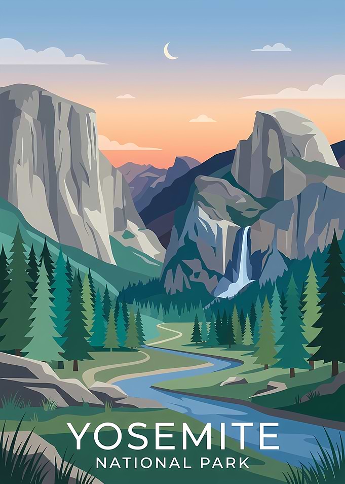 Yosemite National Park Travel Poster