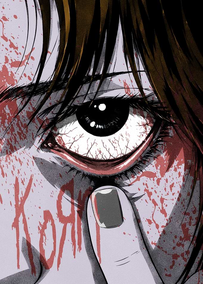 Korn Horror Anime Style Eye Close-up