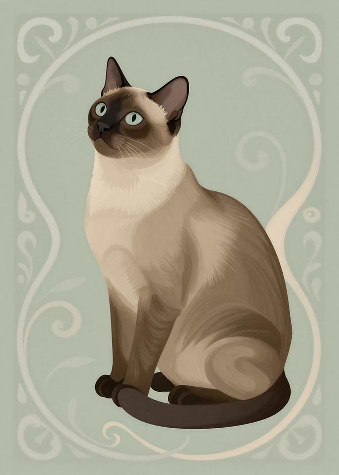 Elegant Siamese Cat Portrait