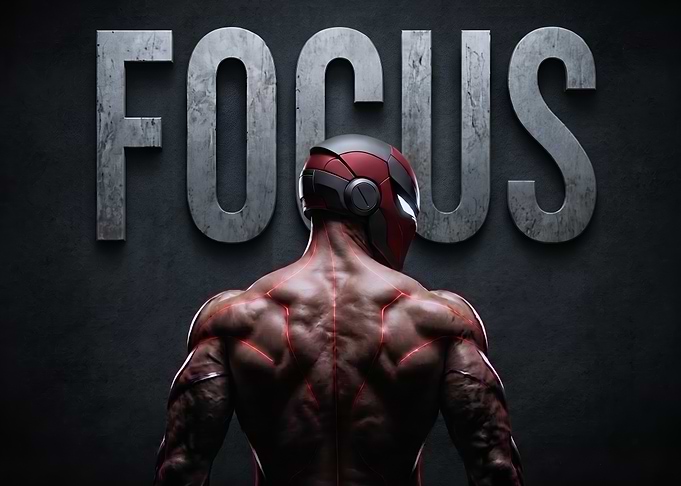 Cyborg Bodybuilder Focus Poster