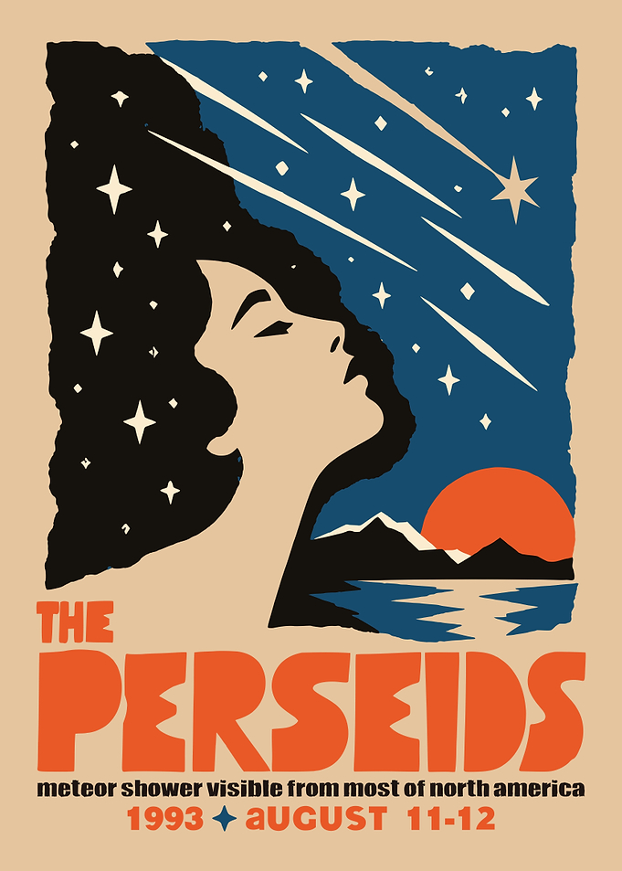 Vintage Perseids Meteor Shower Poster