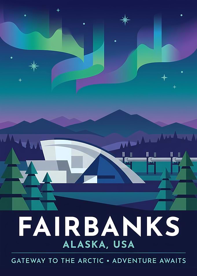 Fairbanks Alaska Travel Poster
