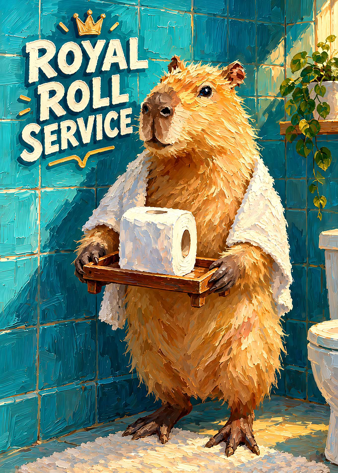 Royal Roll Service Capybara Art
