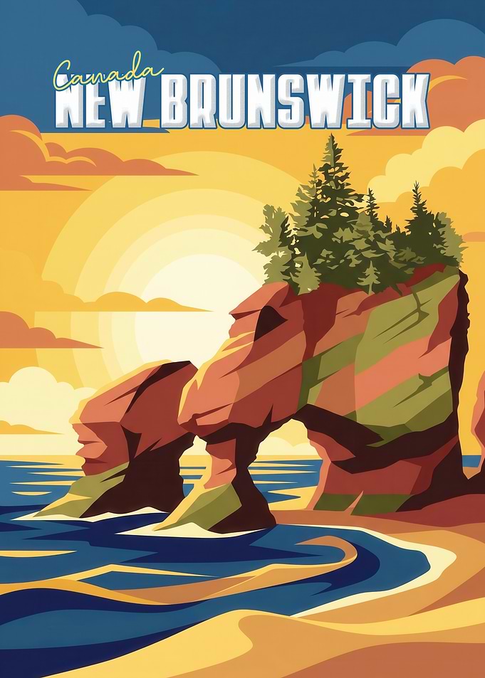 New Brunswick Canada Travel Poster