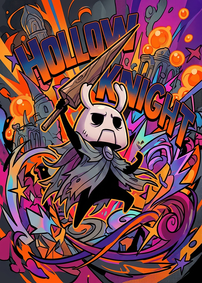 Vibrant Hollow Knight Poster Art