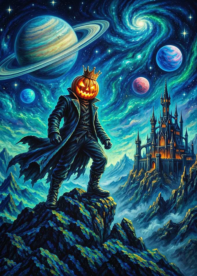 Pumpkin King Space Castle Art