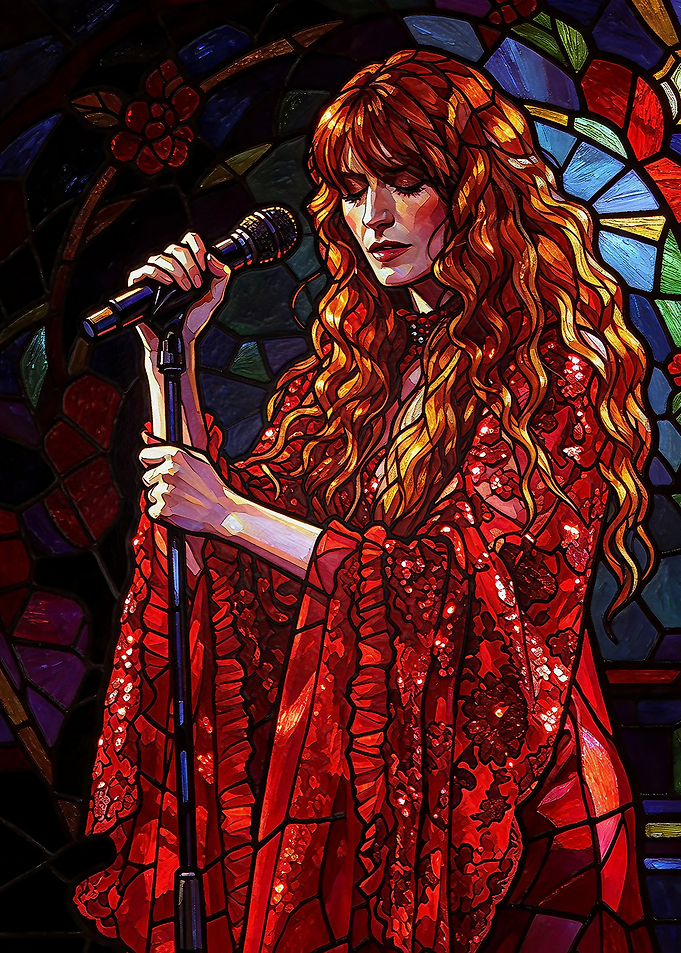 Florence Welch Stained Glass Portrait